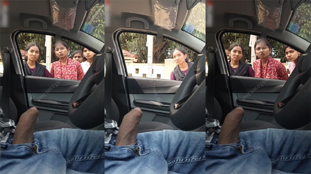 Daring Guy Flash Dick Infront Of College Girls Inside Car
