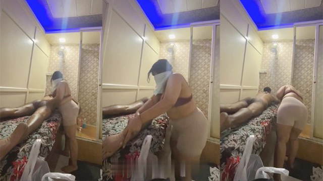 Horny Chubby Spa Babe – Bra Massage Naked Customer