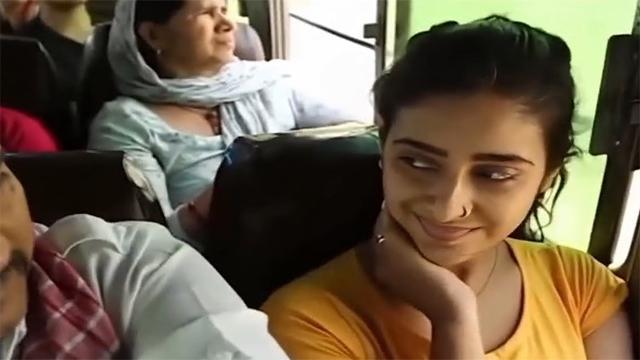 Desi Villager Squeezes Modern Girl Breasts In Crowded Bus