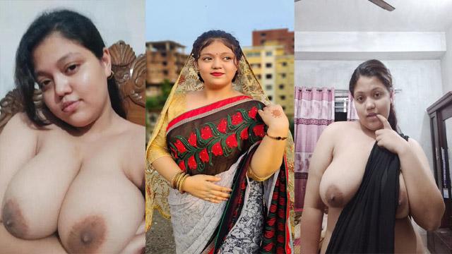 Desi Milf Busty GF Saree Teasing Big Boobs Leak